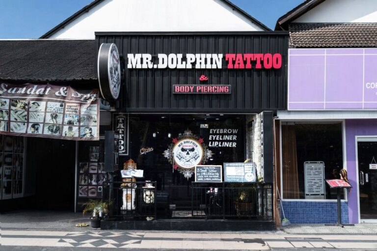 Exterior of MR Dolphin Tattoo on Jalan Melasti in Kuta, Bali